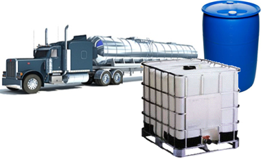 chemical truck and containers